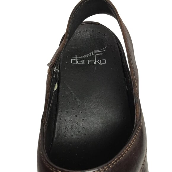 Dansko Pearl Womens 7 Leather Slingback Clogs Brown - Picture 8 of 12